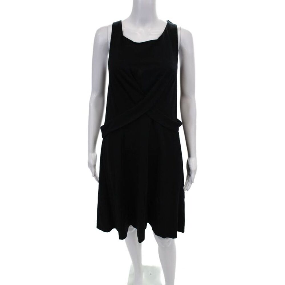 Chloe Womens Sleeveless Belted A Line Dress Black Wool Blend Size Medium